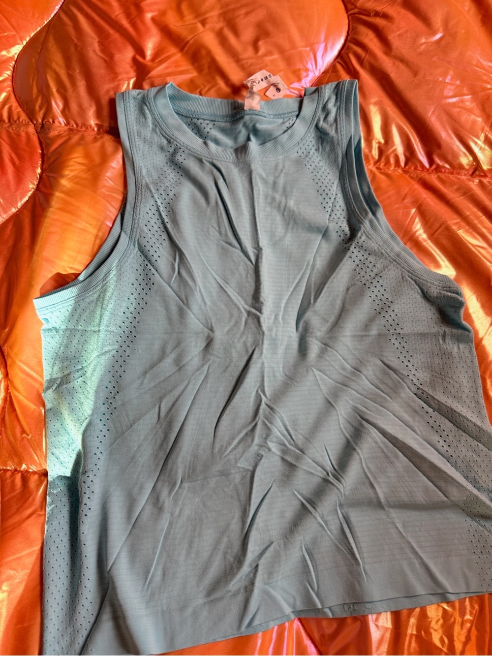 lululemon athletica Women’s Perforated Athletic Tank — Light Teal